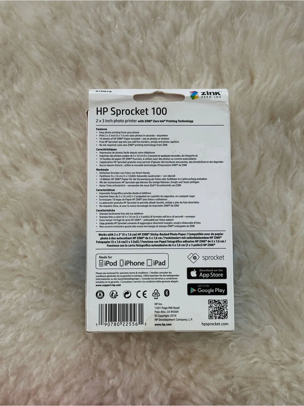 HP Sprocket 100 mini photo printer (no paper)